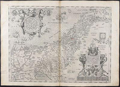 Ortelius, pub. 1575 - Map of the Holy Land (Palestine). This stunning folio map is from Abraham 