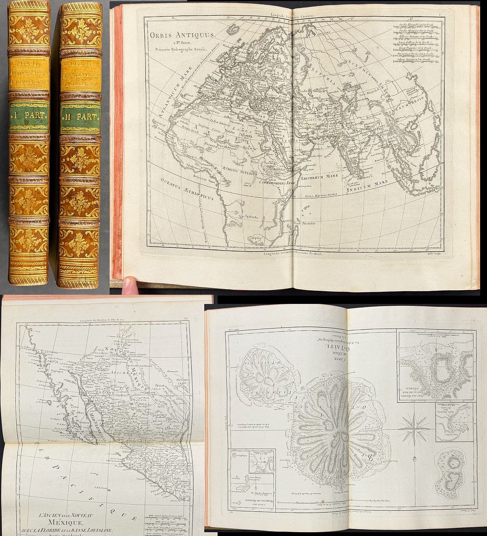 Bonne & Desmarest's Atlas Encyclopedique - Two Volumes with 140 Engraved Maps & 2 Frontispieces. 