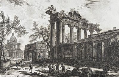 Piranesi, Folio - Another view of the remains of the pronaos of the Temple of Concord [Altra 