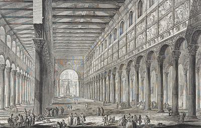 Piranesi, Folio - Cross-section of the interior of St. Paul’s Basilica Outside the Walls 
