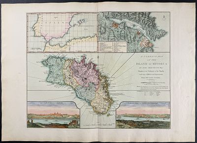 Laurie & Whittle - Map of Minorca [The Island of Minorca, from the last Surveys]. This 