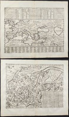 Chatelain - 8 Engravings of Italy, Rome, Vatican, Mediterranean. Included in this lot: Map of 