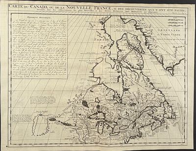 Chatelain - Map of Canada or New France with Great Lakes & New England. This historic engraving 