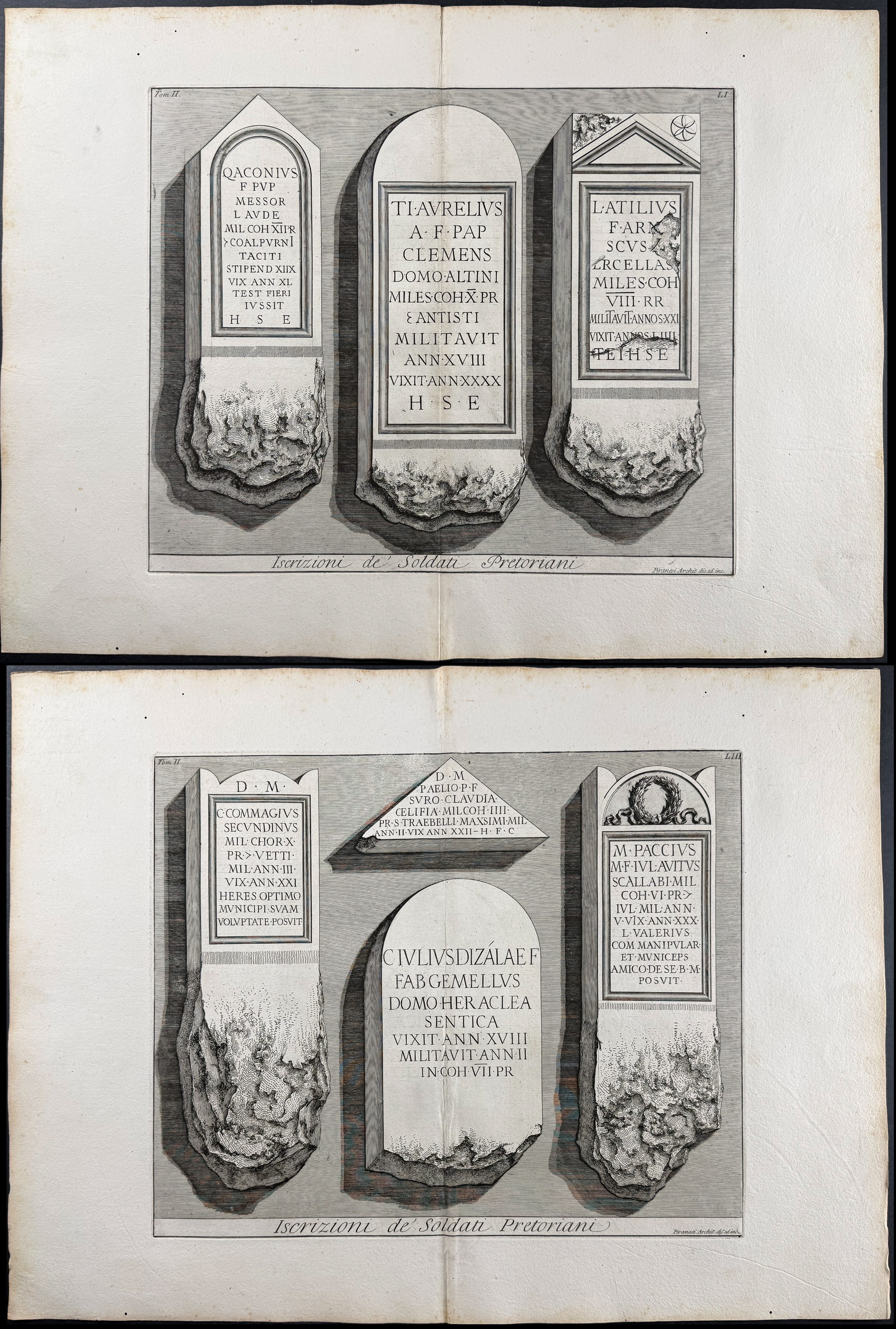Piranesi - 4 Engravings of Roman Architecutre & Antiquities