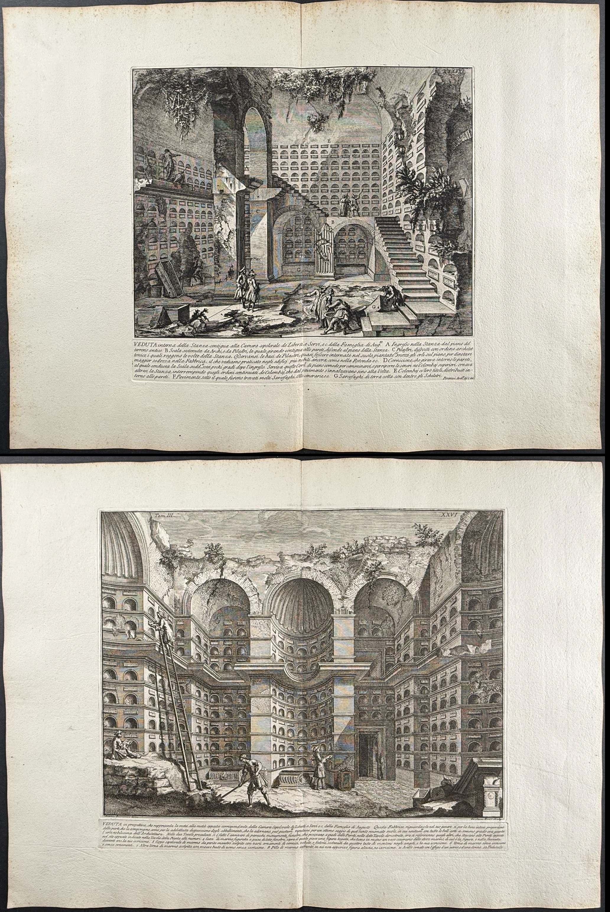 Piranesi - 4 Engravings of Roman Architecutre & Antiquities