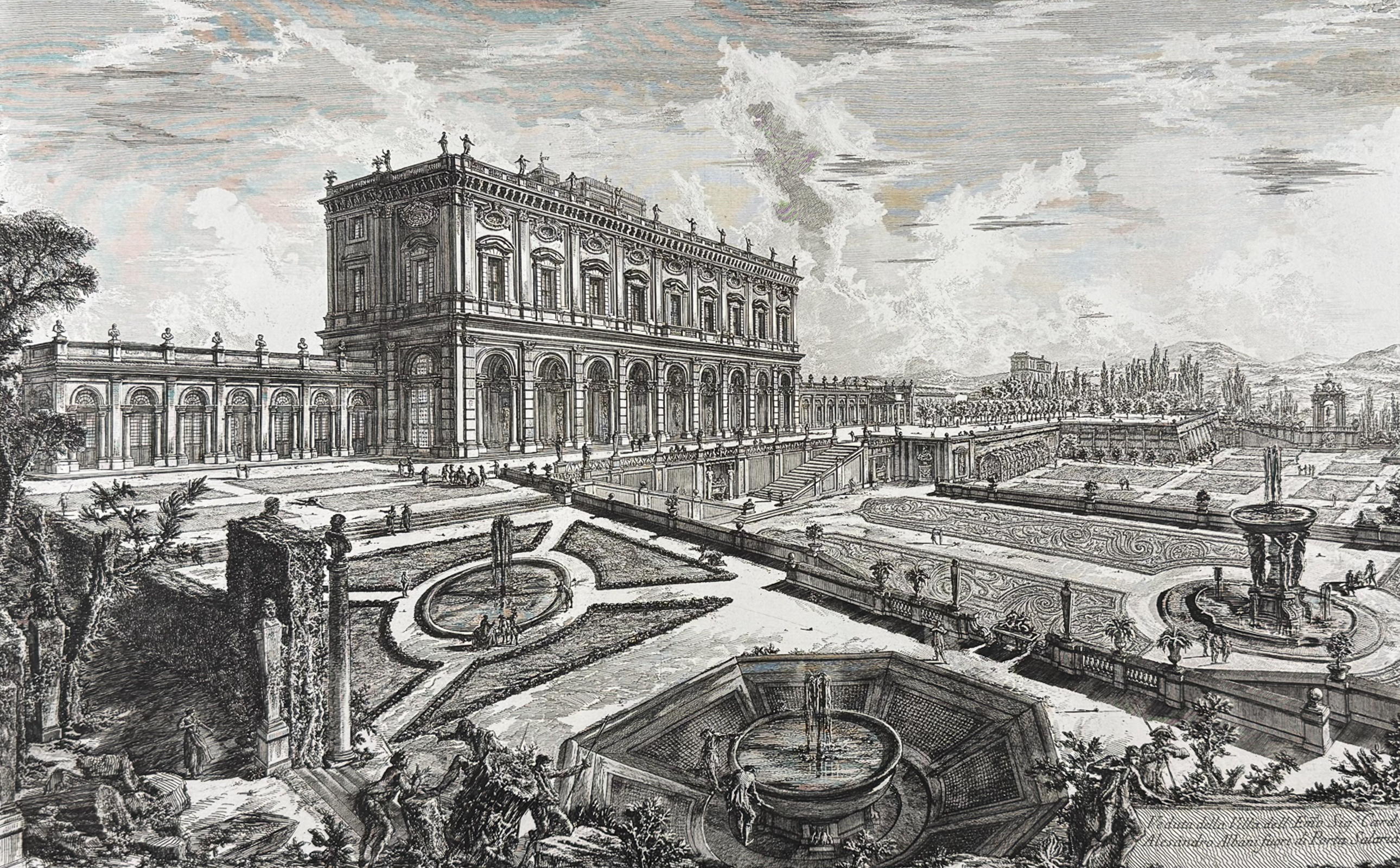 Piranesi, Folio - View of the Villa of His Eminence Cardinal Alessandro Albani outside Porta Salaria [Veduta della Villa dell'Emo Sign. Card
