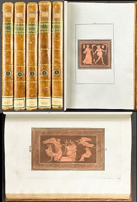 Hancarville & David’s Antiquites Etrusques, Grecques, et Romains – 5 Volumes with 361 Engravings. 