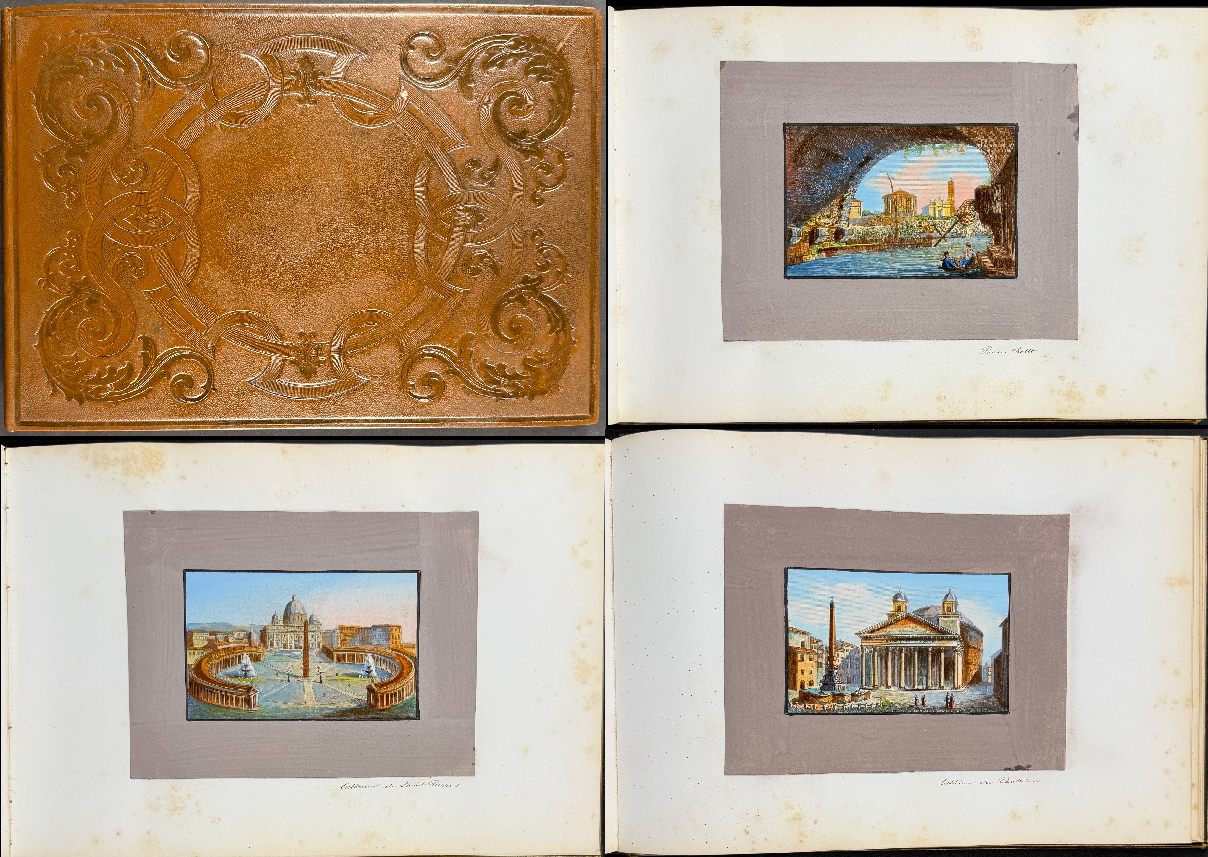 Travel Album with 54 Original Gouache Watercolors of Italy