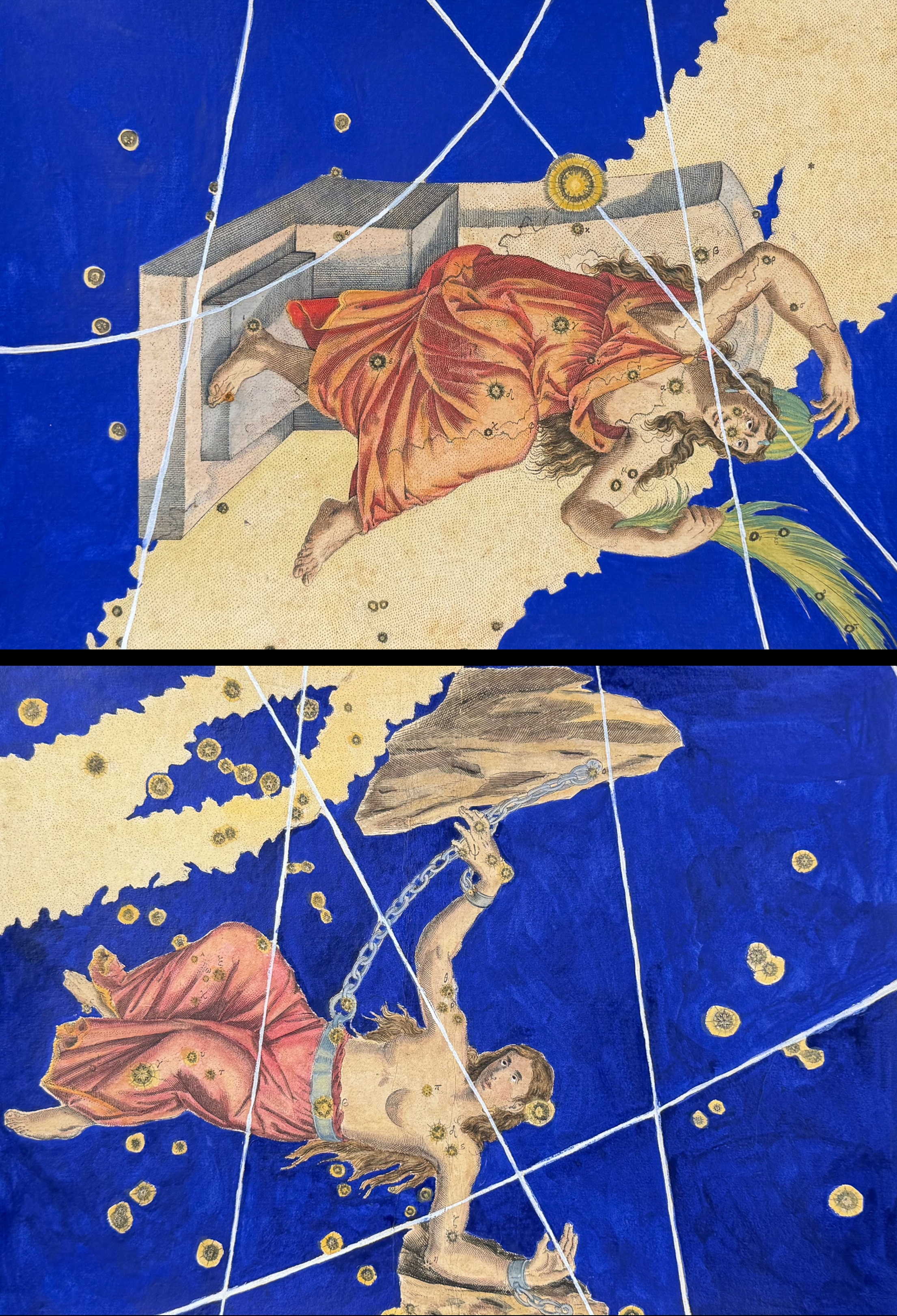 Bayer - Pair of Constellation or Star Charts of Cassiopeia & Andromeda