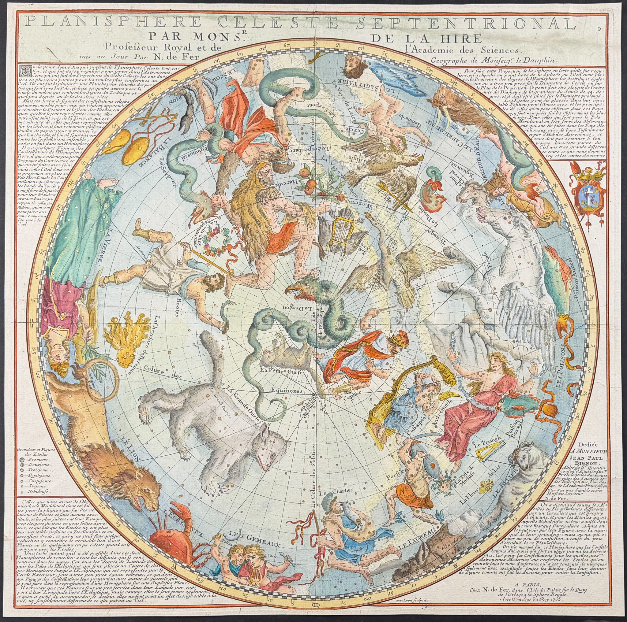 De Fer & De La Hire - Celestial Chart (Planisphere Celeste Septentrional)