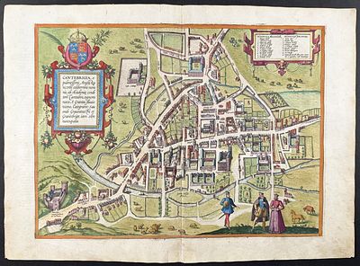 Braun & Hogenberg, pub. 1575 - View of Cambridge, England. This extraordinary engraving is from 