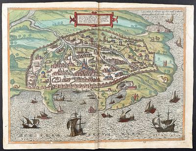 Braun & Hogenberg, pub. 1575 - View of Alexandria, Egypt. This extraordinary engraving is from 
