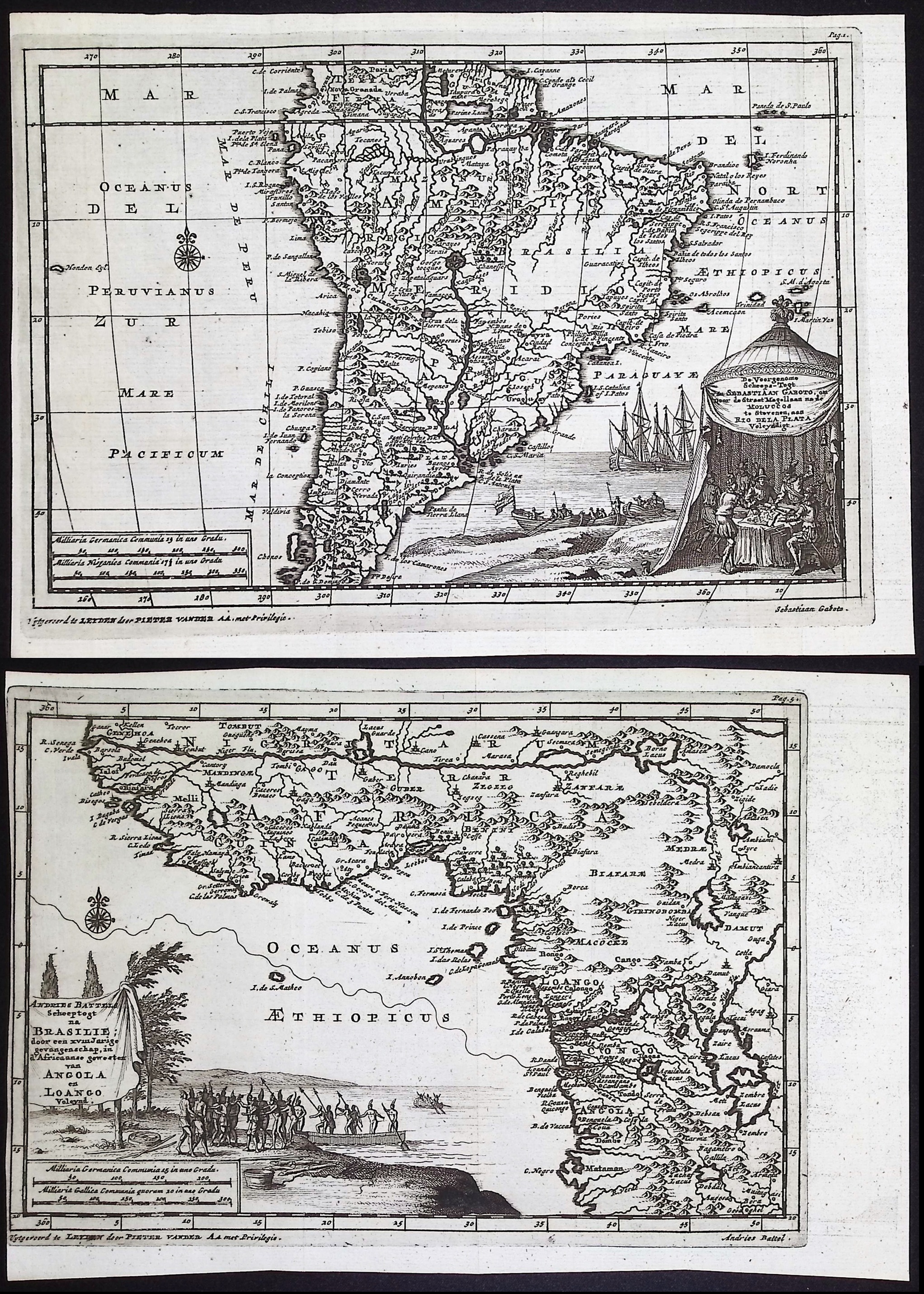 Van der Aa - 4 Engravings of South America