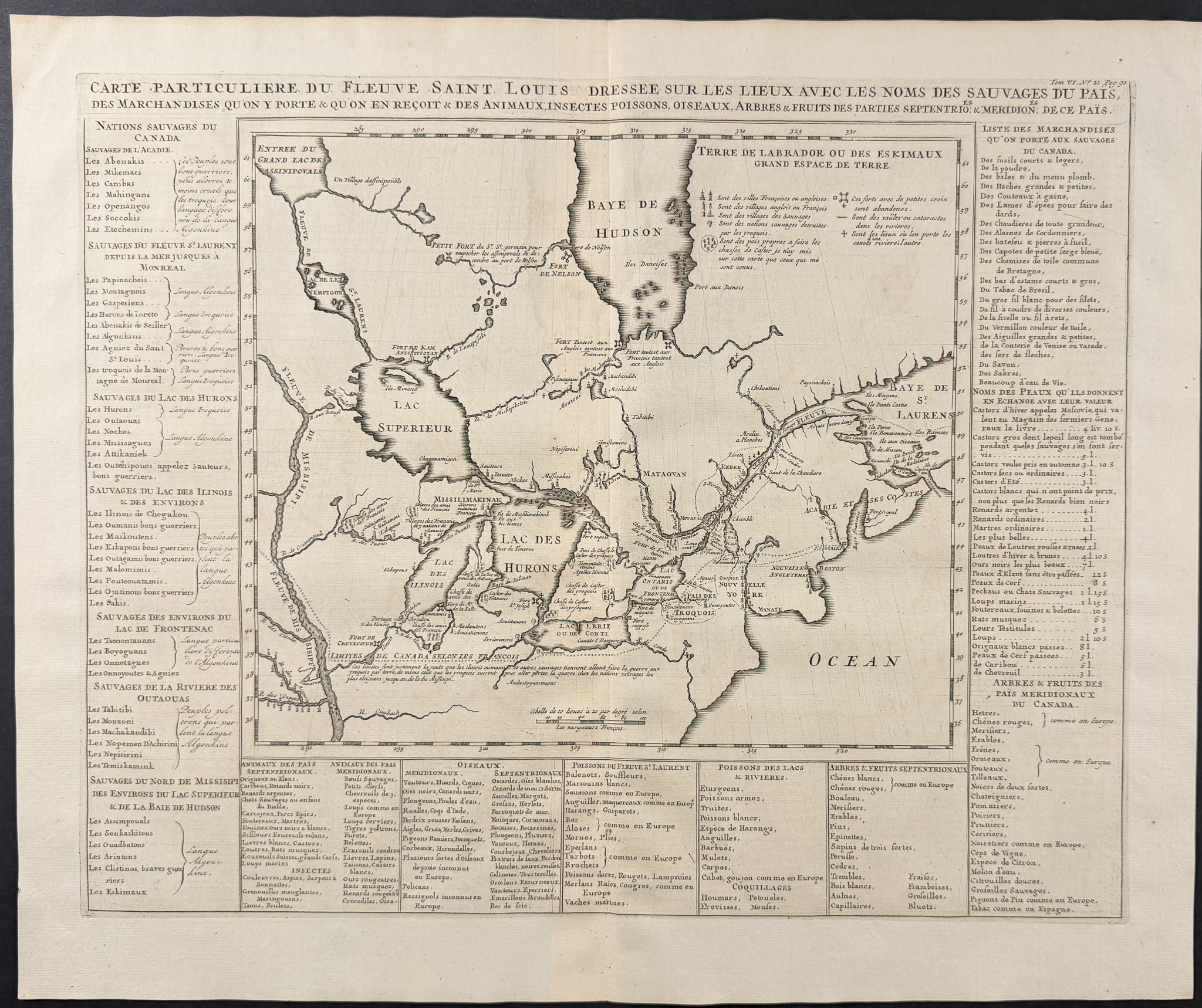 Chatelain - Map of the Great Lakes with Canada, Mississippi River, New England
