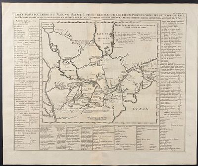 Chatelain - Map of the Great Lakes with Canada, Mississippi River, New England. This historic 