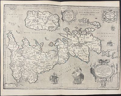 Bertius's Ptolemy, pub. 1618 - Map of the British Isles (England, Ireland, Scotland). This 