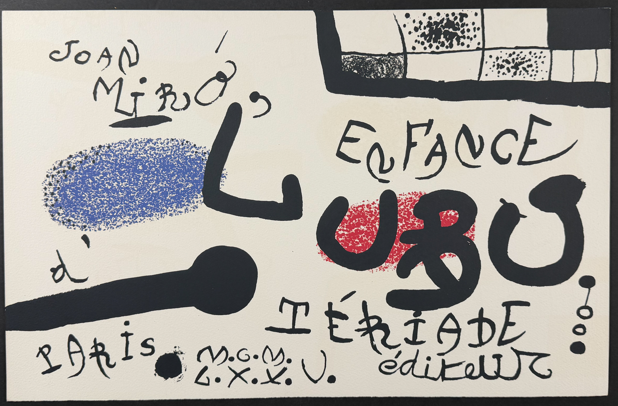 Miro, Signed, Rare - Illustration of the Childhood of Ubu