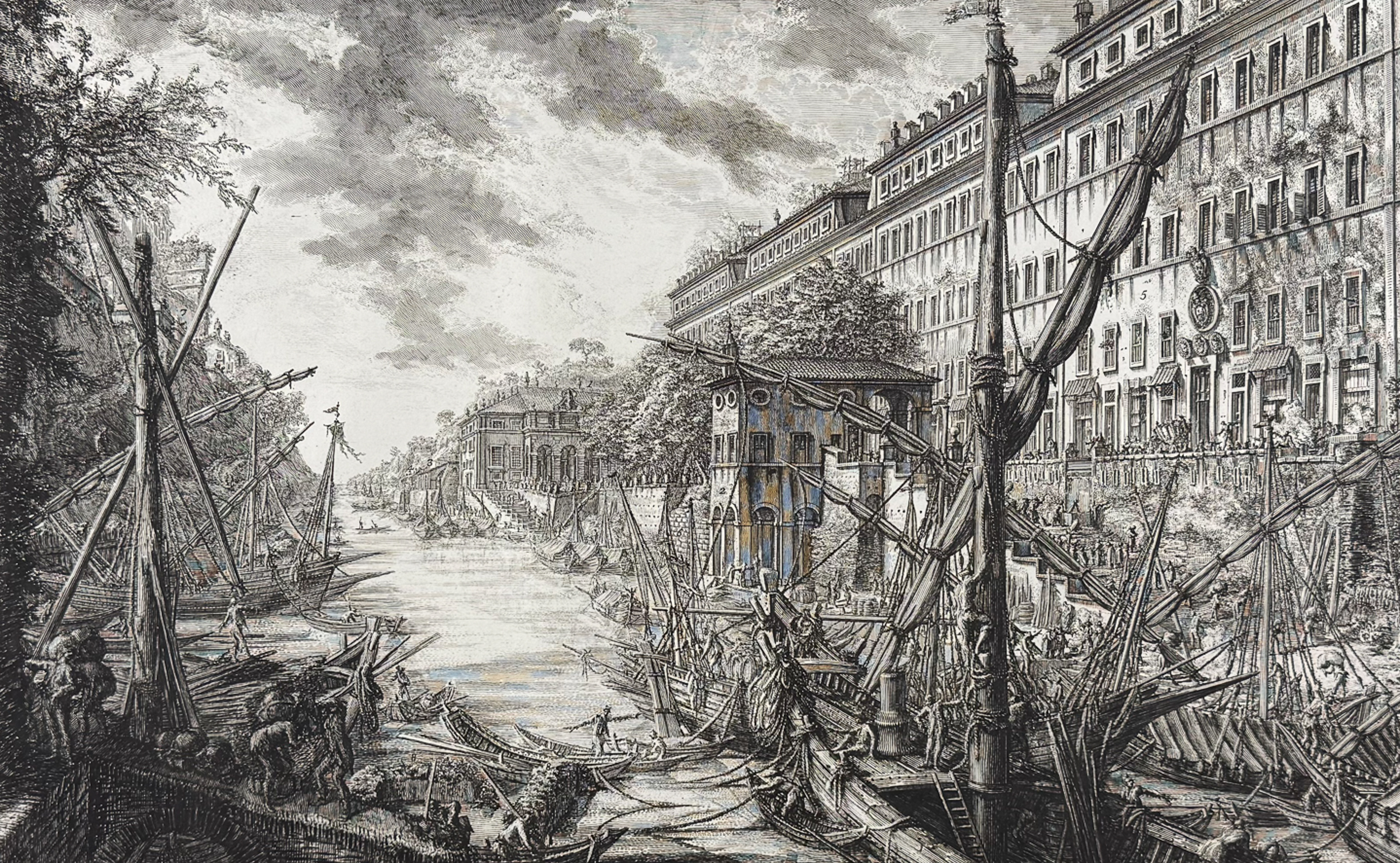 Piranesi, Folio - View of the Port of Ripa Grande [Veduta del Porto di Ripa Grande]