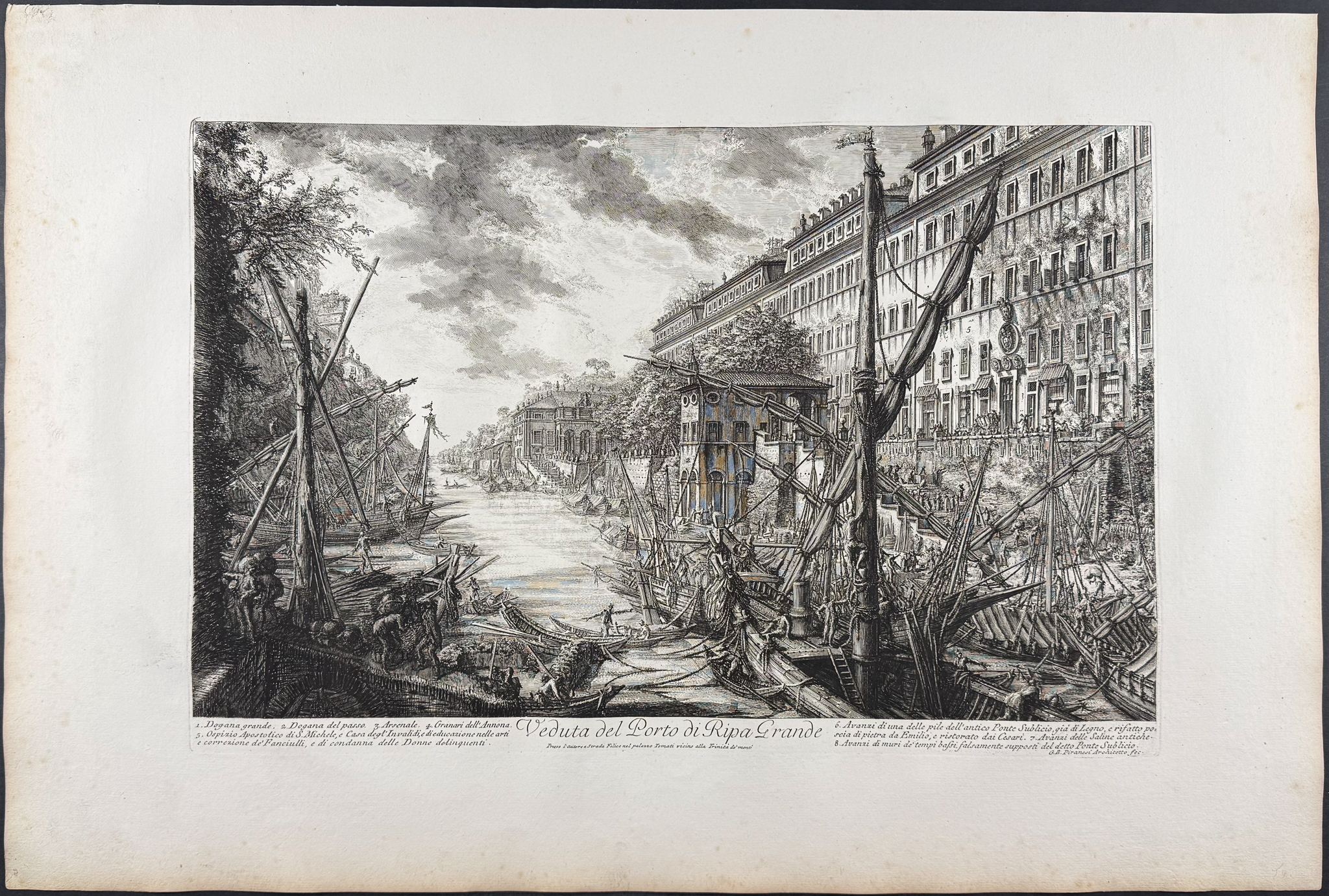 Piranesi, Folio - View of the Port of Ripa Grande [Veduta del Porto di Ripa Grande]