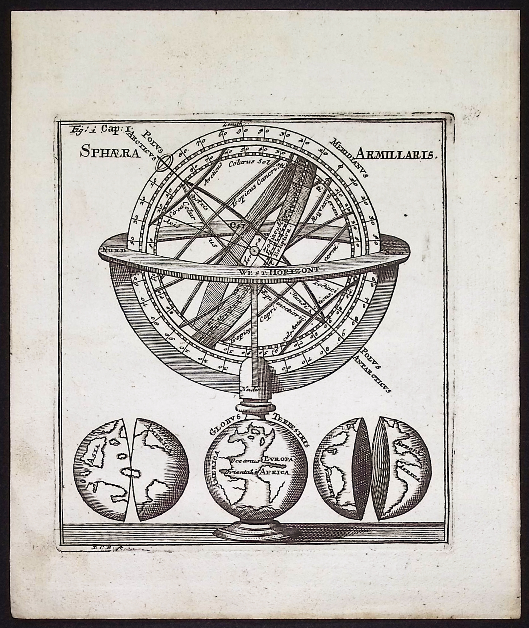 Thomas - Pair of Globe Engravings (Armillary Sphere, Constellation Chart)