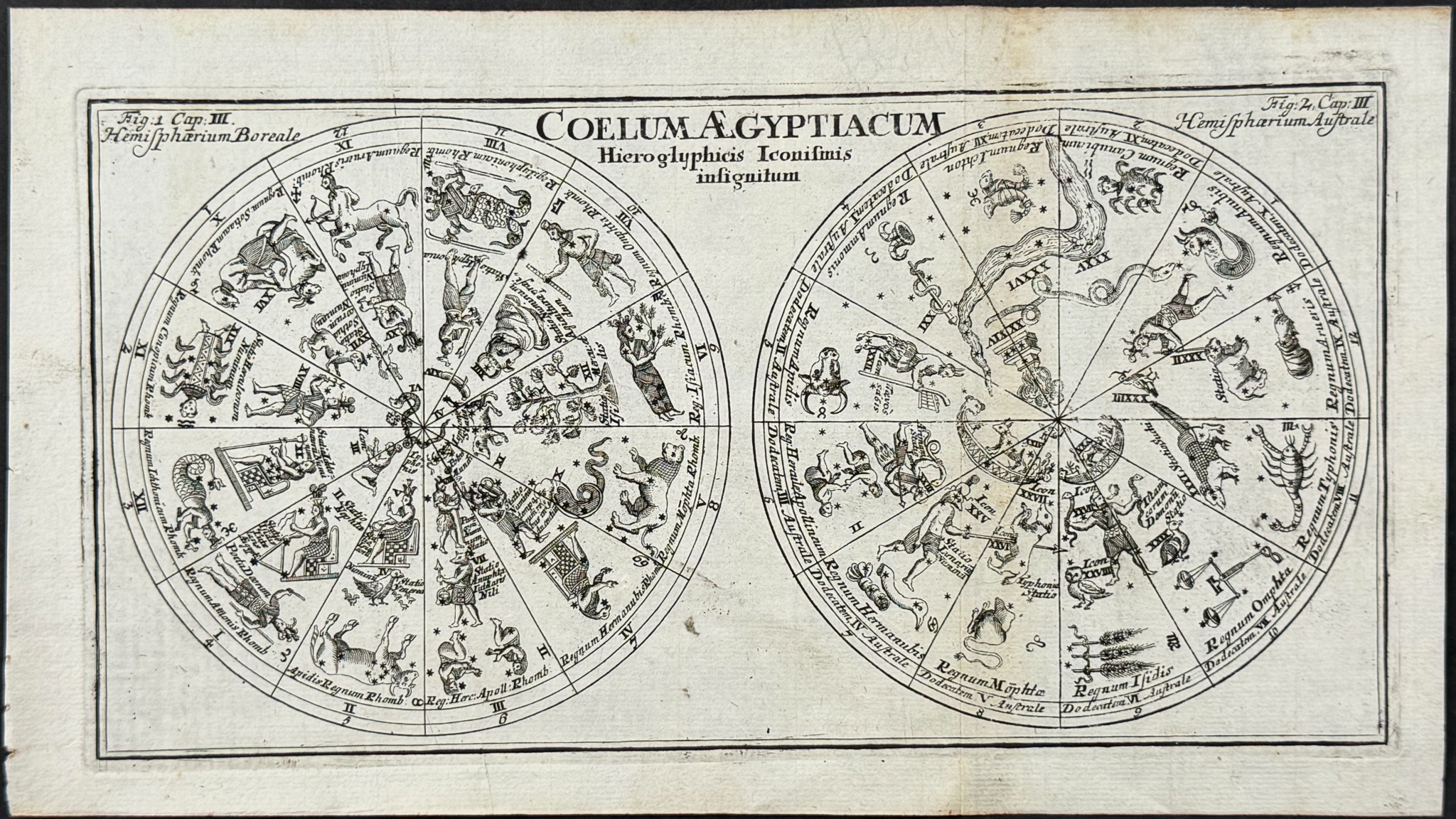 Thomas - Pair of Engravings of Constellation or Celestial Charts of the Northern & Southern Hemisphere Sky