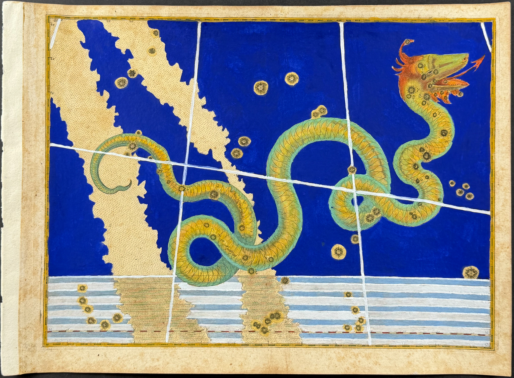 Bayer - Constellation or Star Chart of Serpens (Serpent)