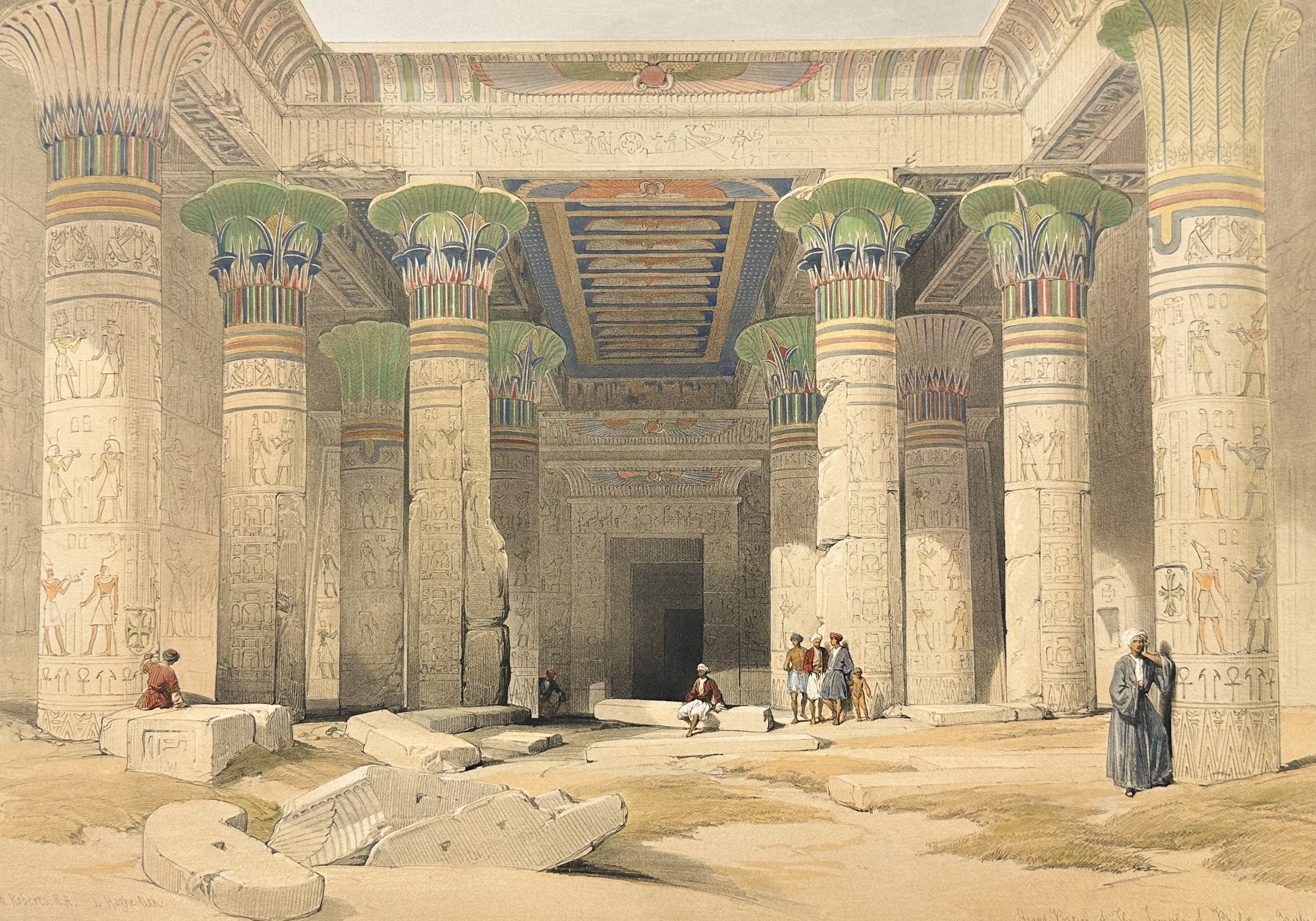 David Roberts - Grand Portico at the Temple of Philae, Nubia