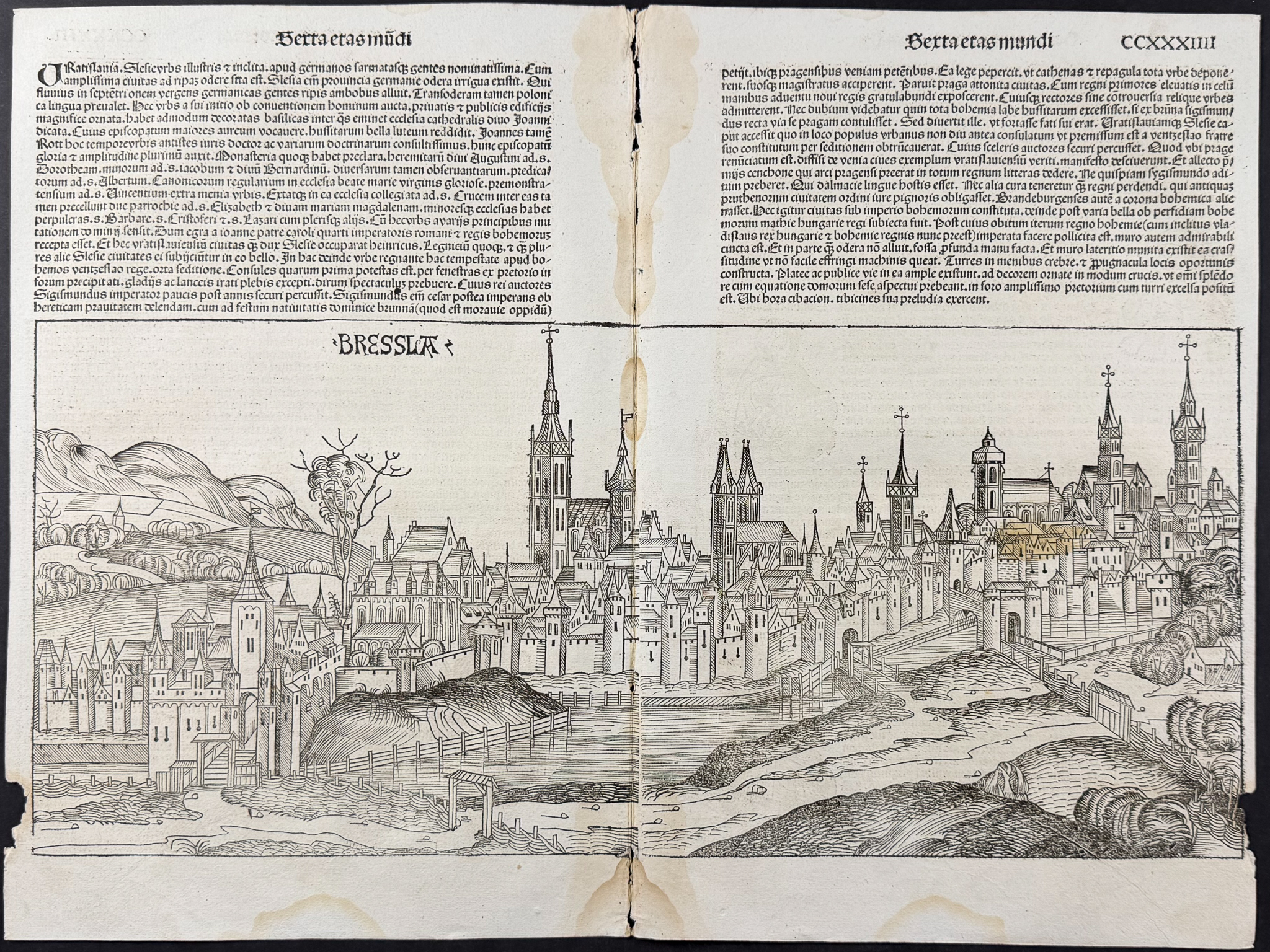 Schedel, pub. 1493 - 10 Pages with Text & Images of Historical Figures
