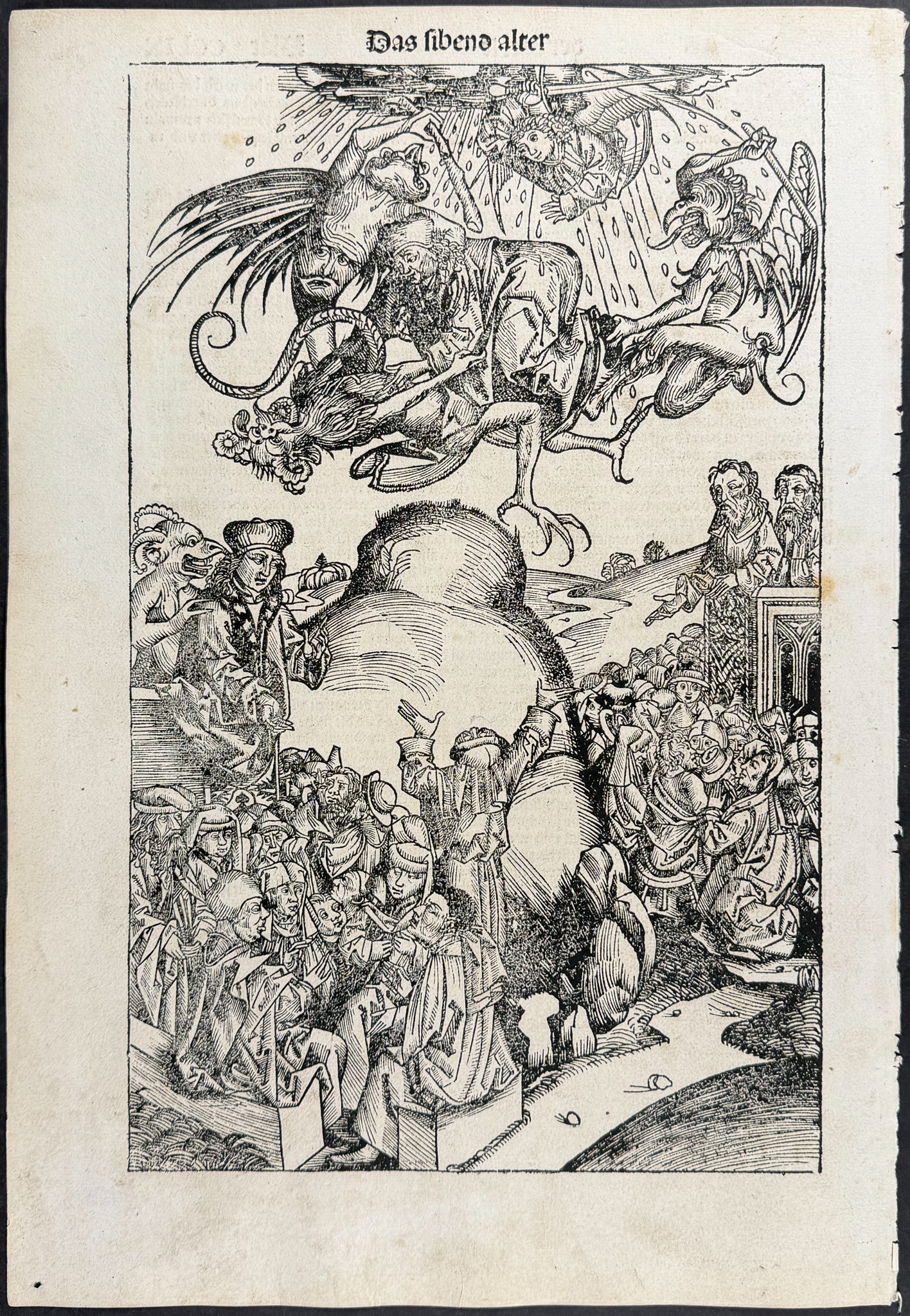 Schedel, pub. 1493 - Depiction of Armageddon, Apocalypse, Antichrist (Septima etas mudi)