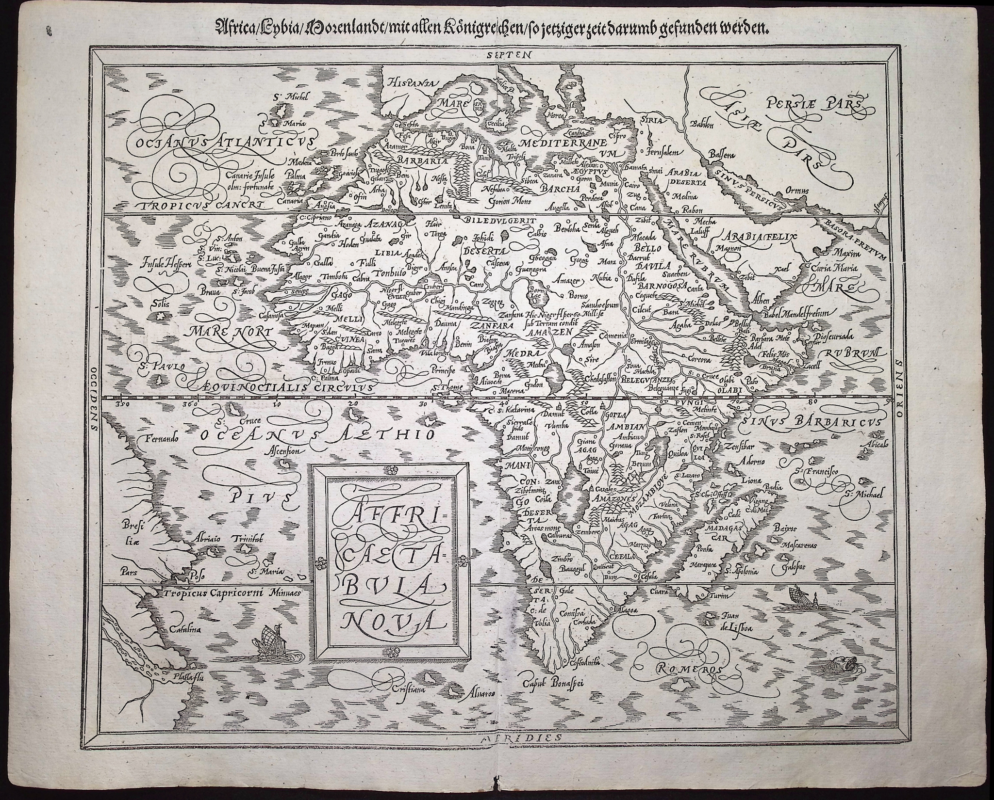 Munster, pub. 1592 - Map of Africa