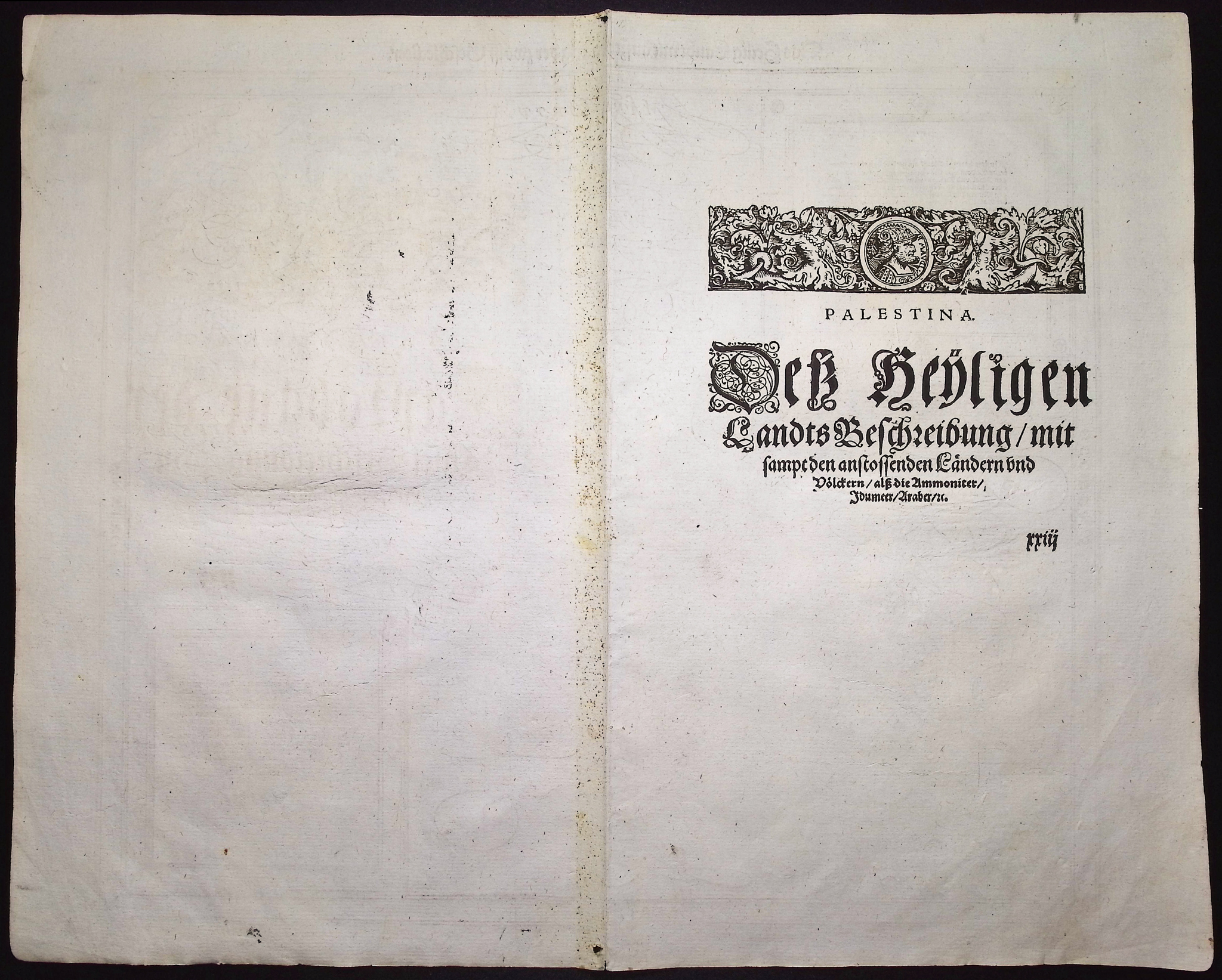 Munster, pub. 1592 - Map of the Holy Land, Palestine