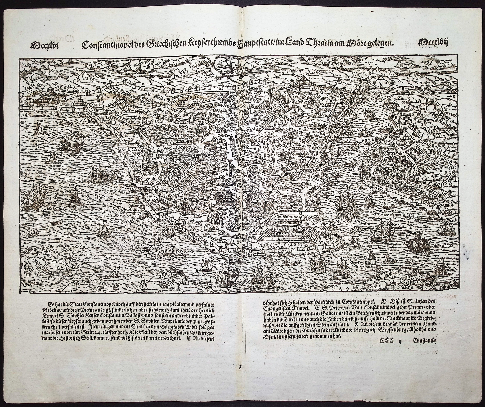 Munster, pub. 1592 - View of Constantinople (Istanbul), Turkey
