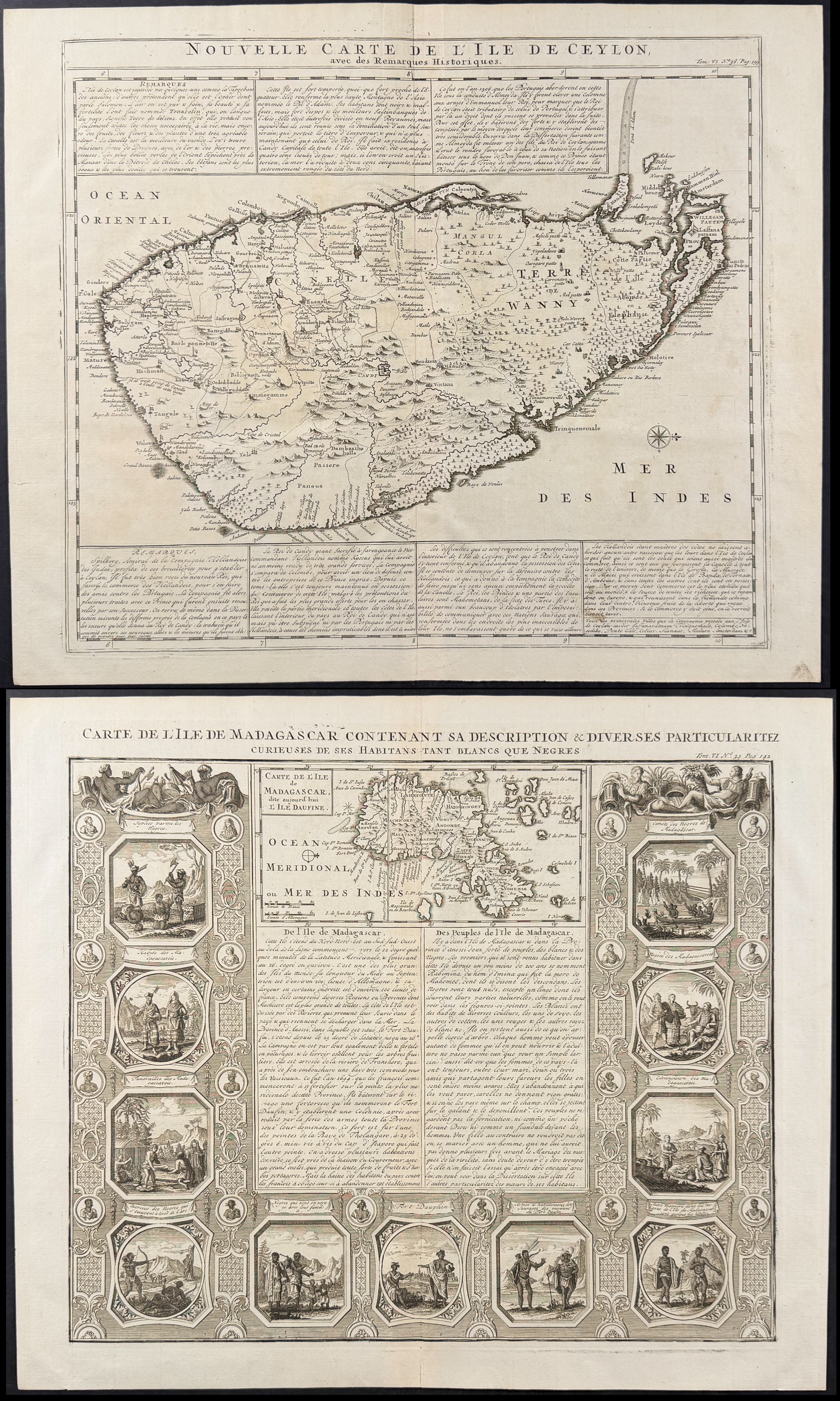 Chatelain - Pair of Engravings of Ceylon & Madagascar