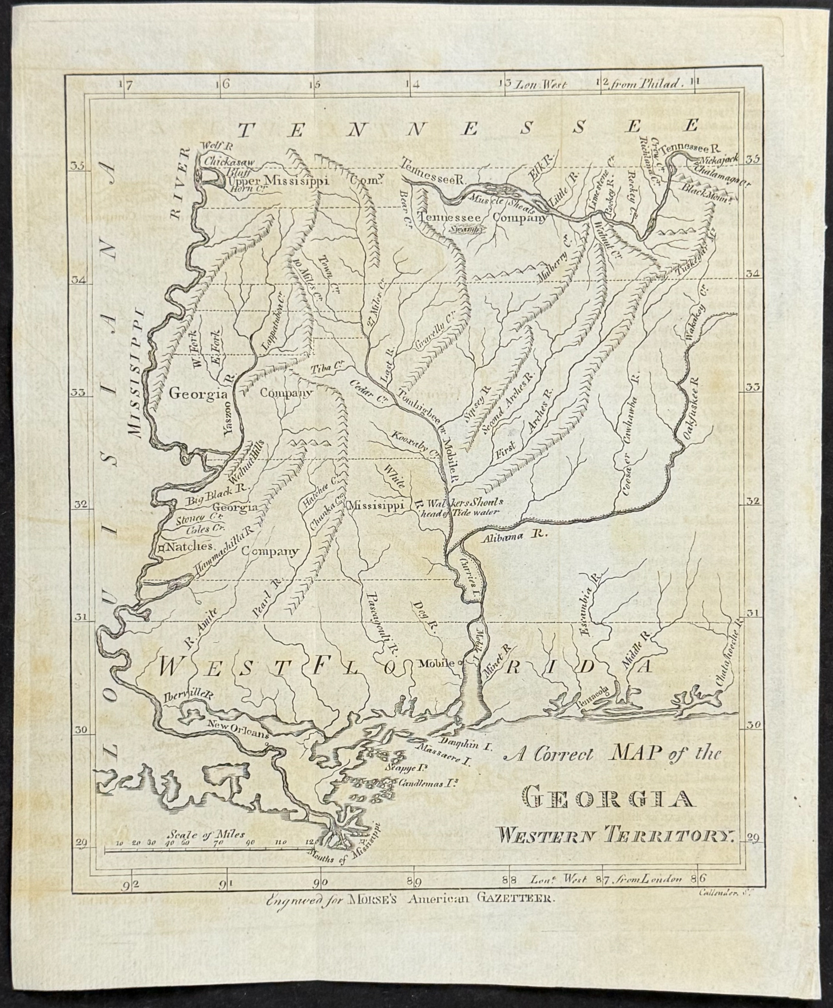 Morse - A Correct Map of the Georgia Western Territory