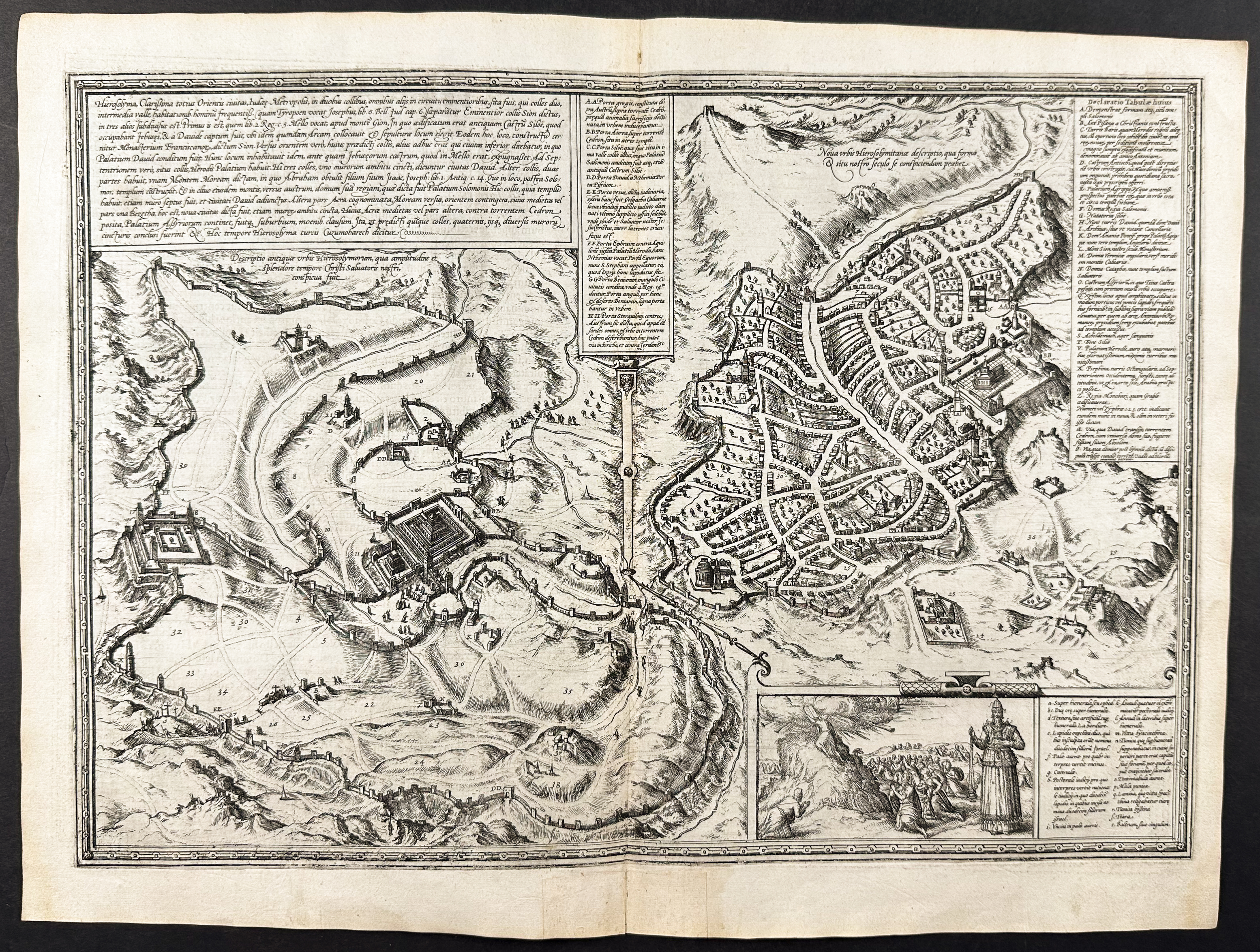 Braun & Hogenberg, pub. 1575 - View of Jerusaem, Israel