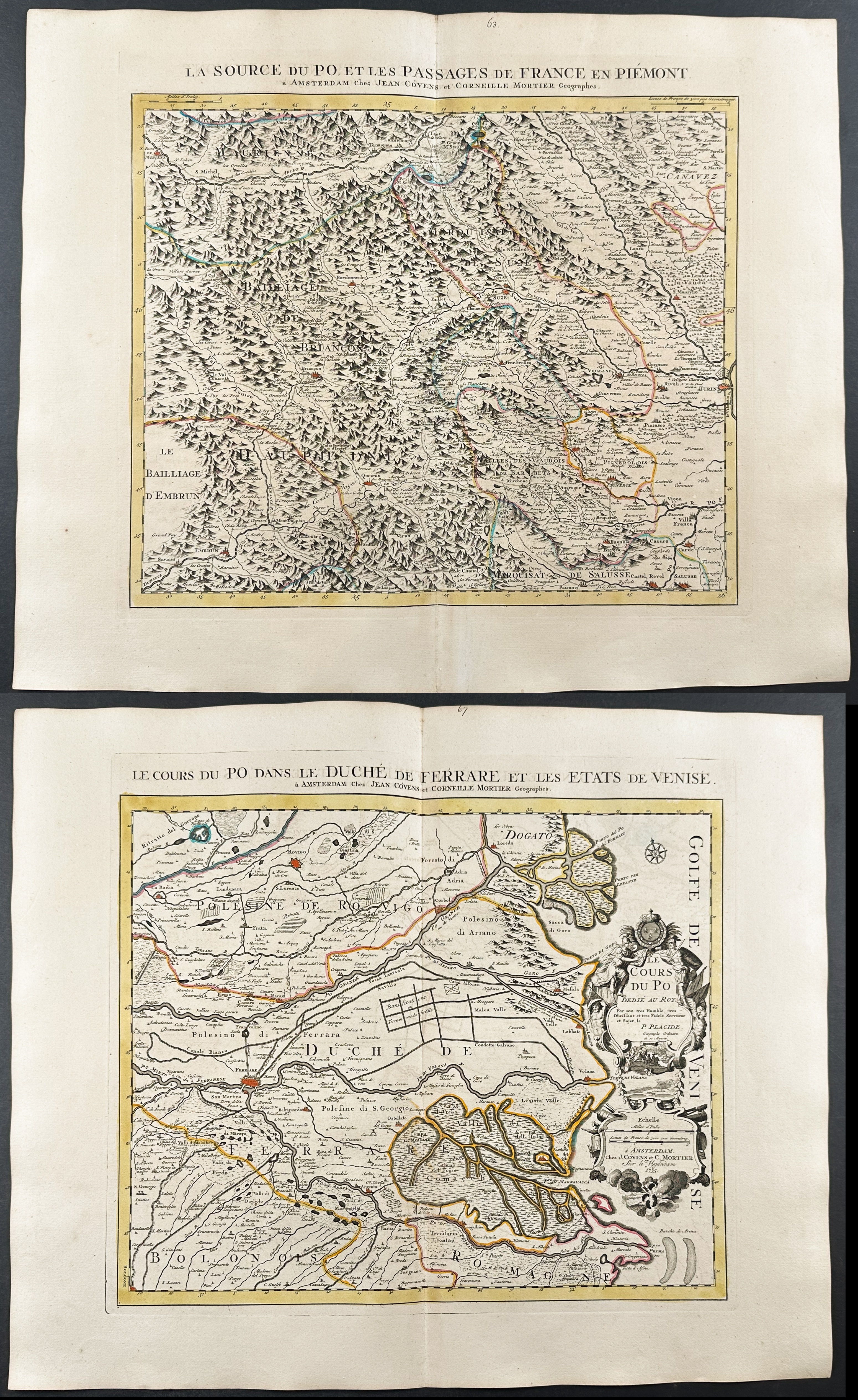 De L'Isle - Group of 5 Maps of the Po River Region