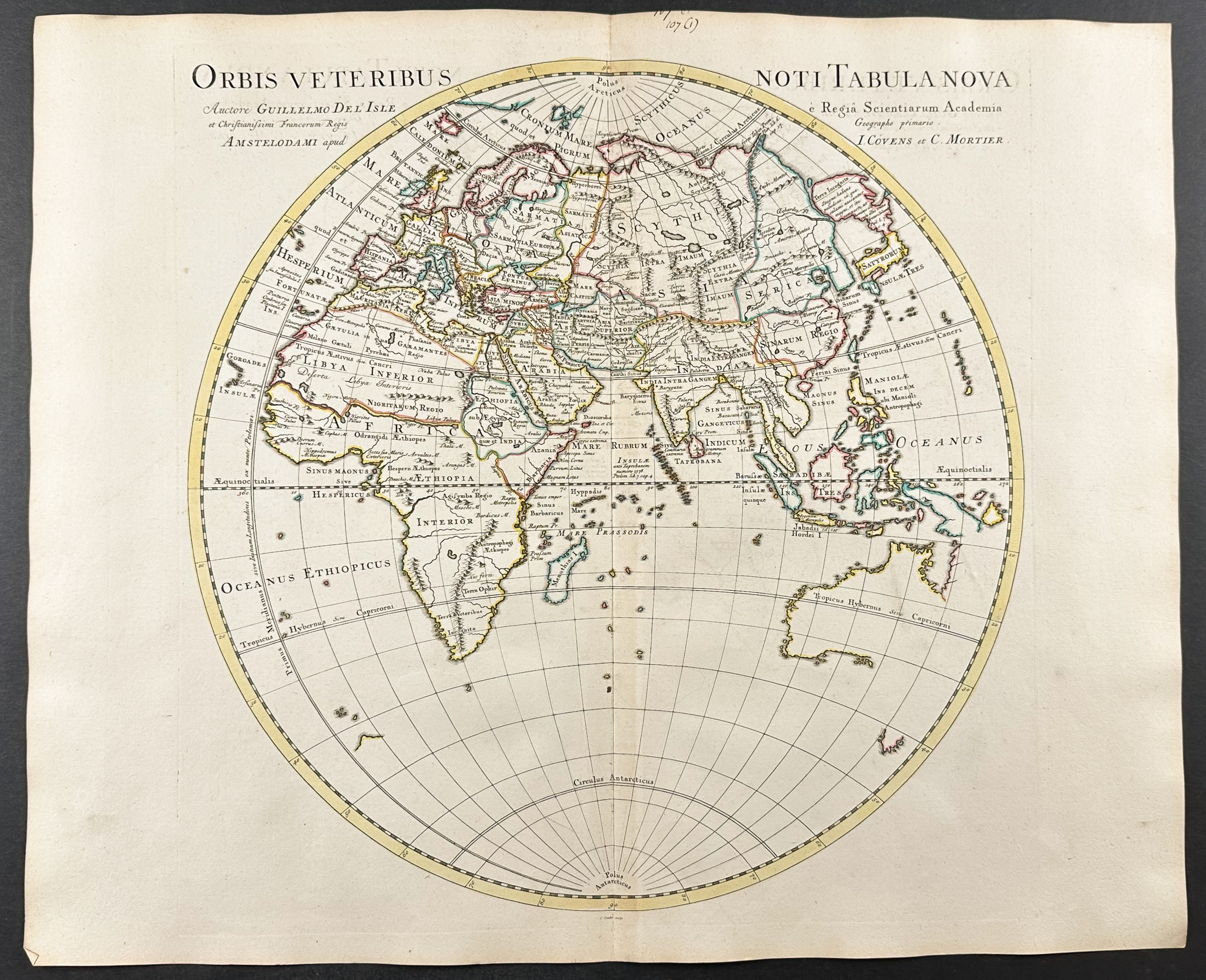 De L'Isle - Circular Map of the Ancient World (Europe, Africa, Asia, Coast of New Holland or Australia)