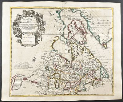 De L'Isle - Map of Canada or New France. This historic map with original outline color is from 