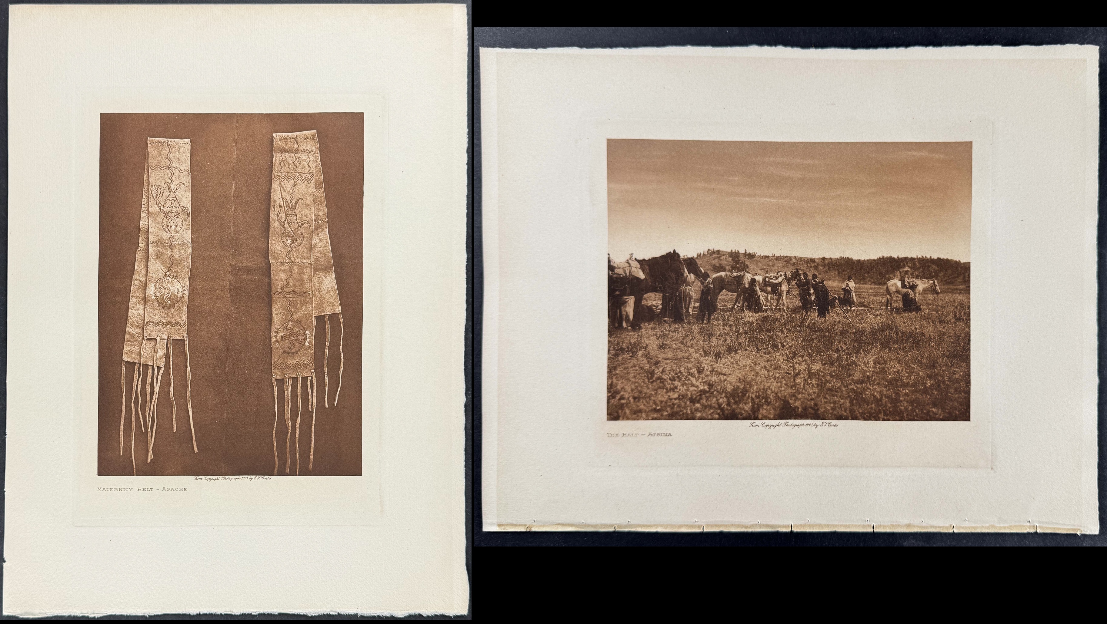 Edward Curtis - Pair of Native American Photogravures