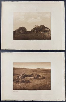 Edward Curtis - Pair of Native American Photogravures. Included in this lot: Atsina Burial 