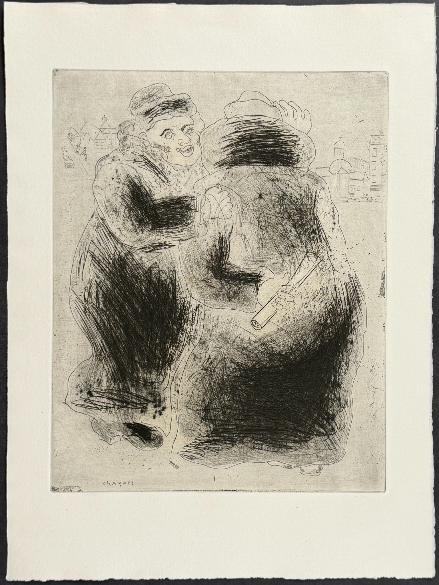 Chagall - Pair of Etchings from Les Ames Mortes