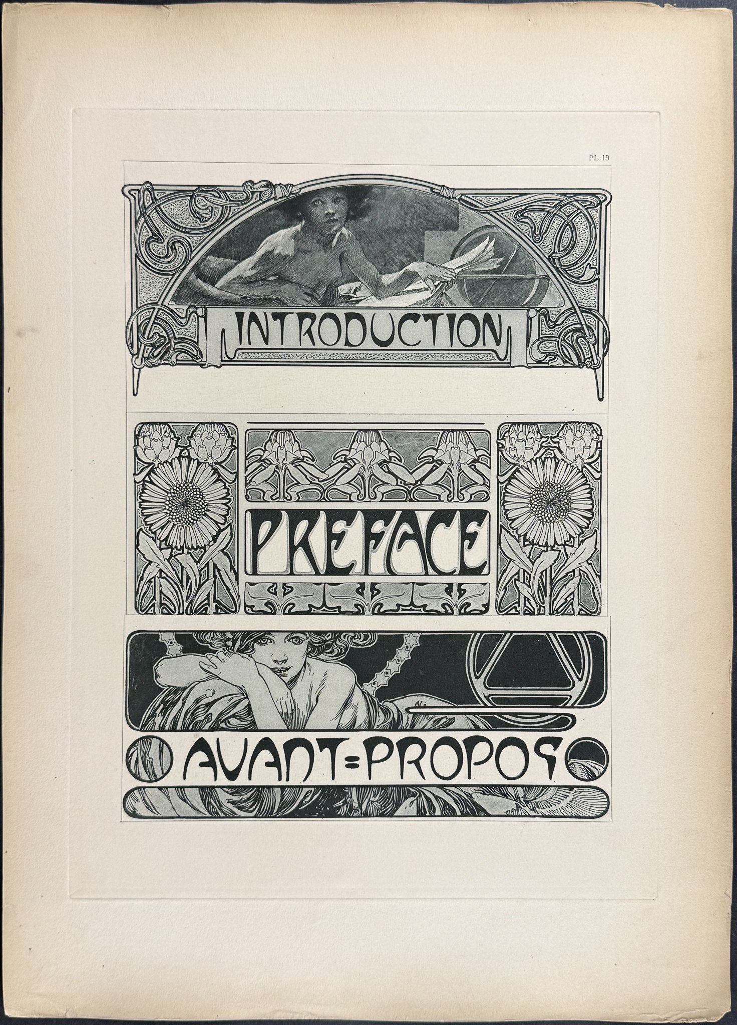 Mucha, Folio - Introduction or Preface Illustration with Women & Flowers. 19