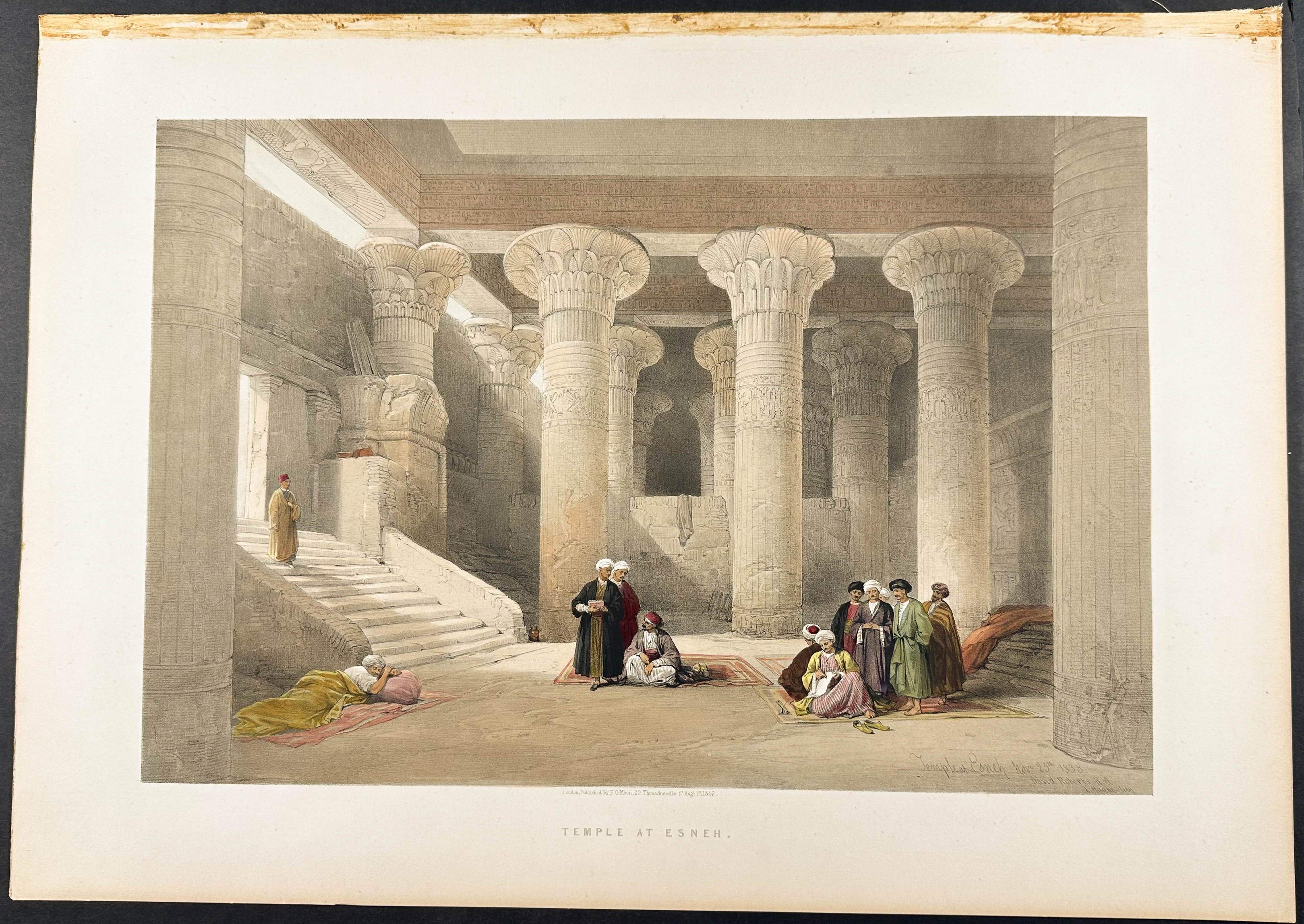 David Roberts - Interior of the Temple of Esne in Upper Egypt