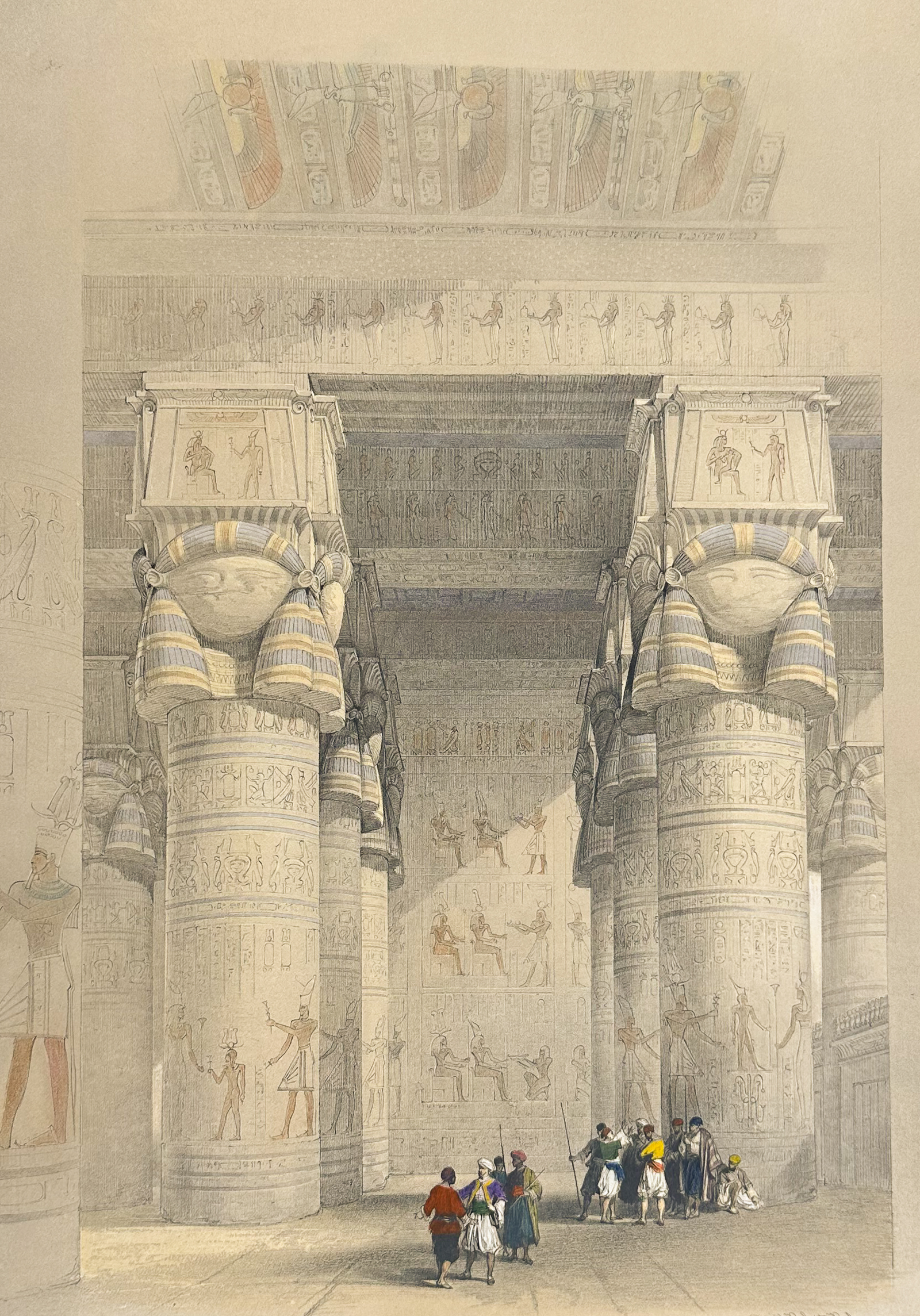 David Roberts - View from under the Portico of the Great Temple of Dendera