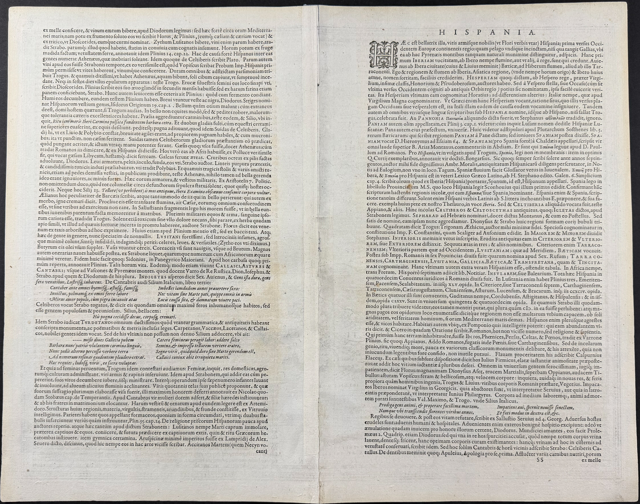 Bertius's Ptolemy, pub. 1618 - Map of Spain & Portugal