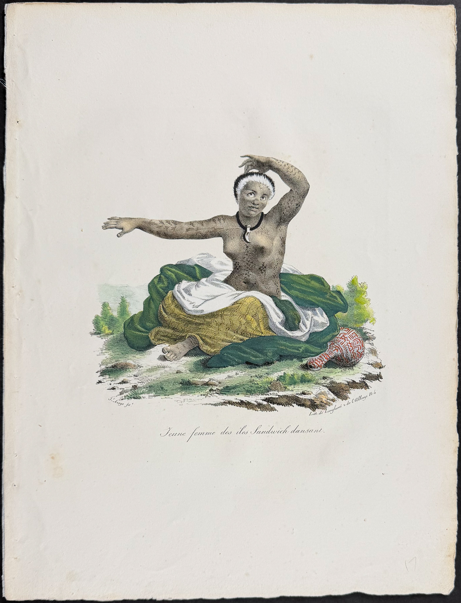 Arago, Hawaii - A young Woman of the Sandwich Islands dansing (dancing)