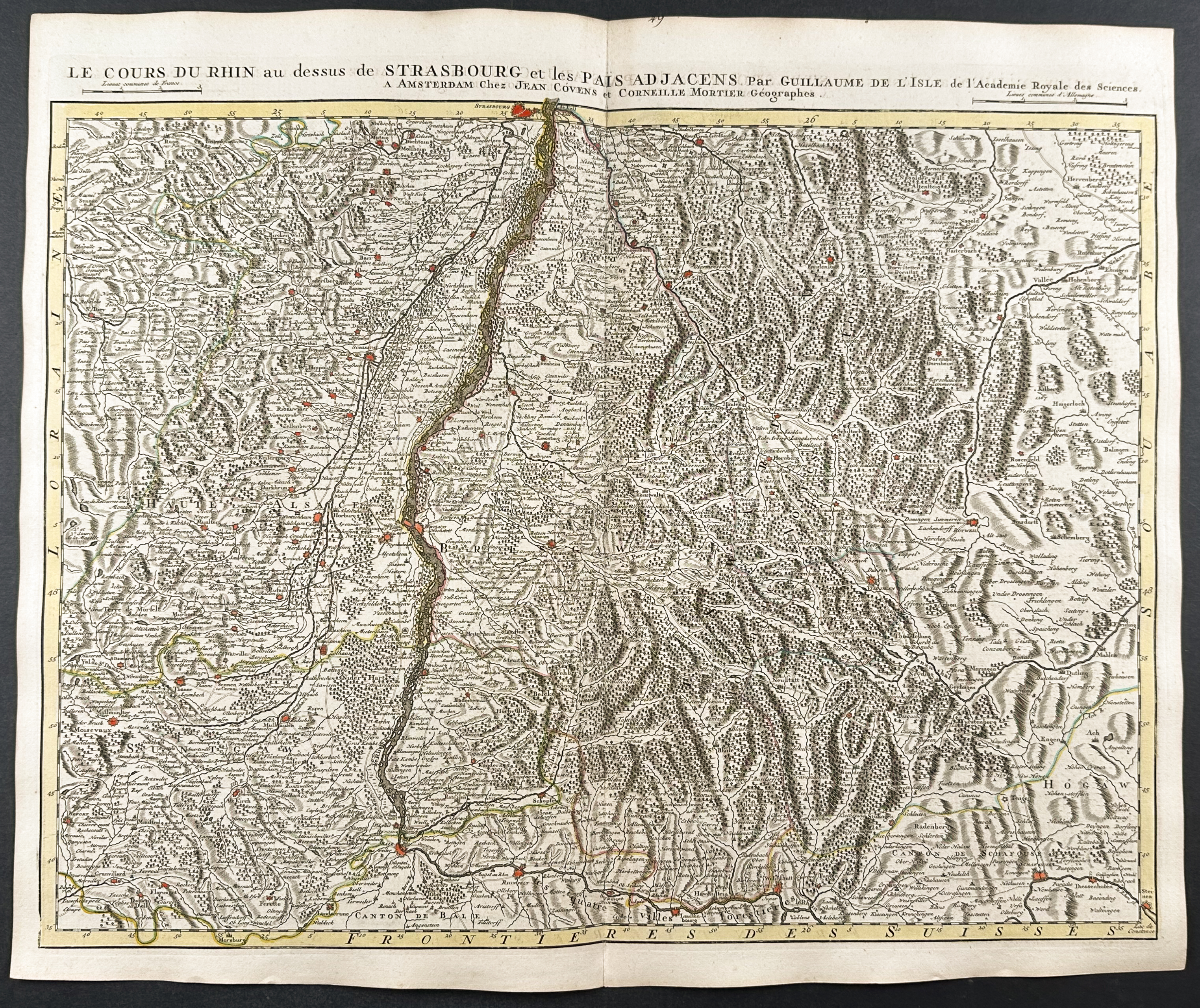 De L'Isle - Group of 3 Maps of the Rhine