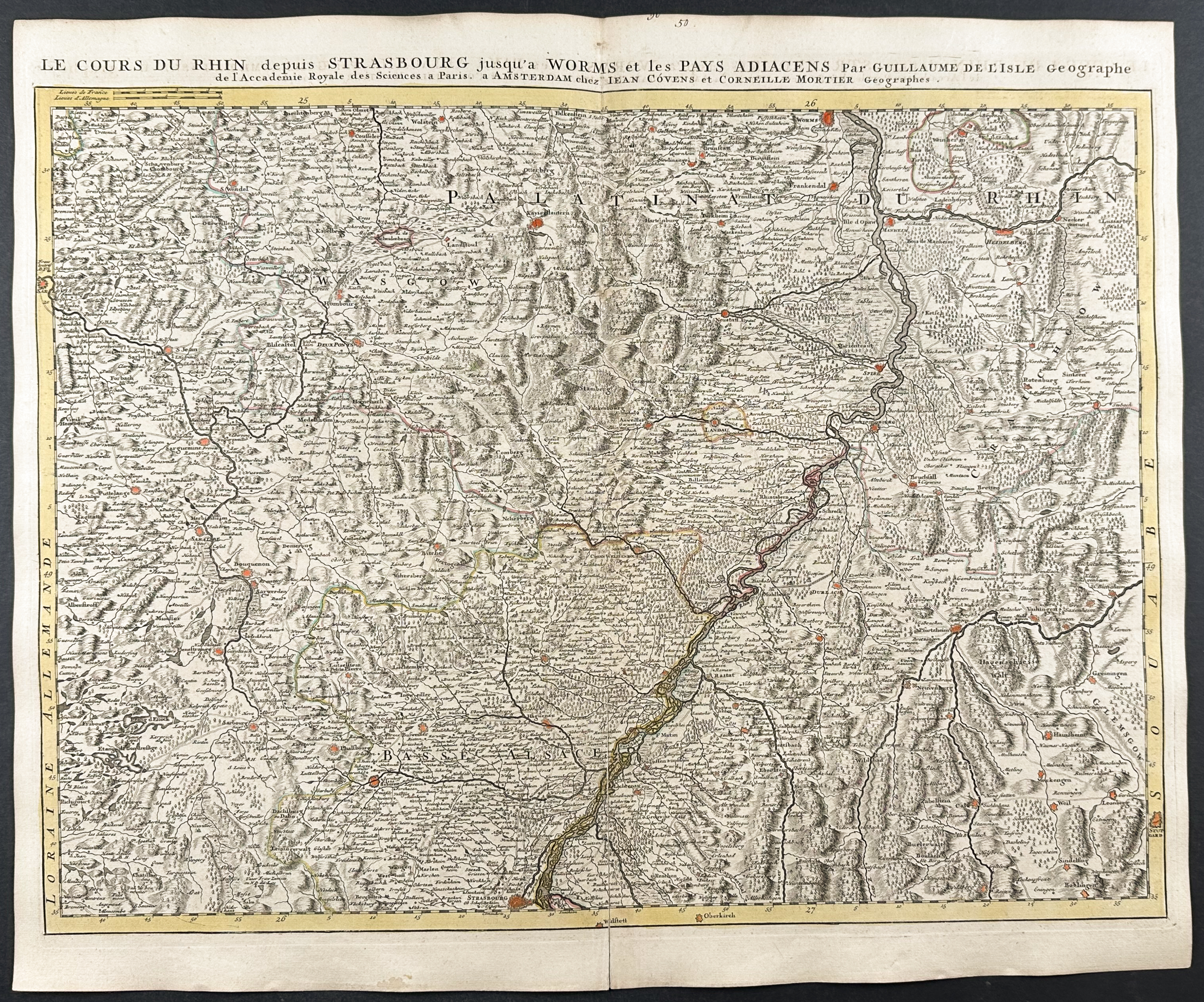 De L'Isle - Group of 3 Maps of the Rhine
