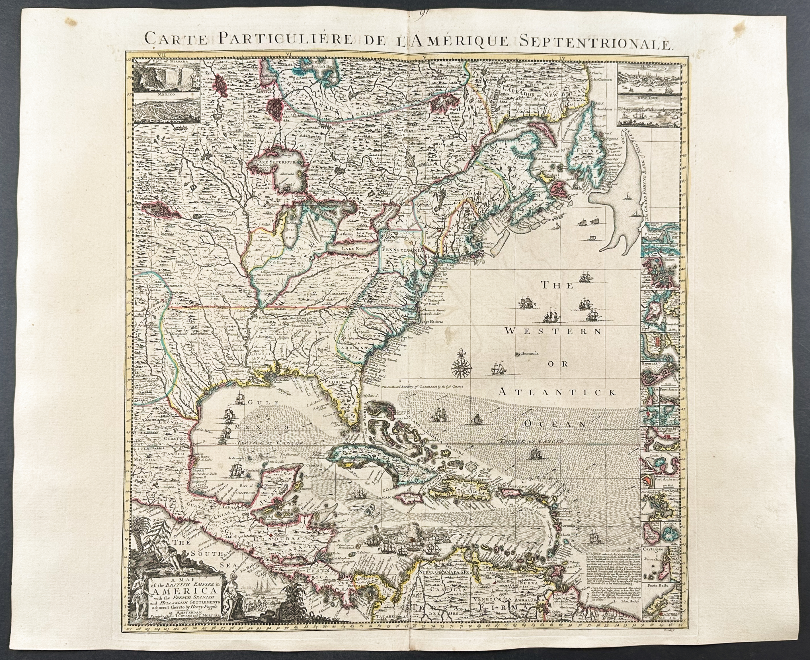De L'Isle - 5 Maps Creating Popple's Wall Map of America
