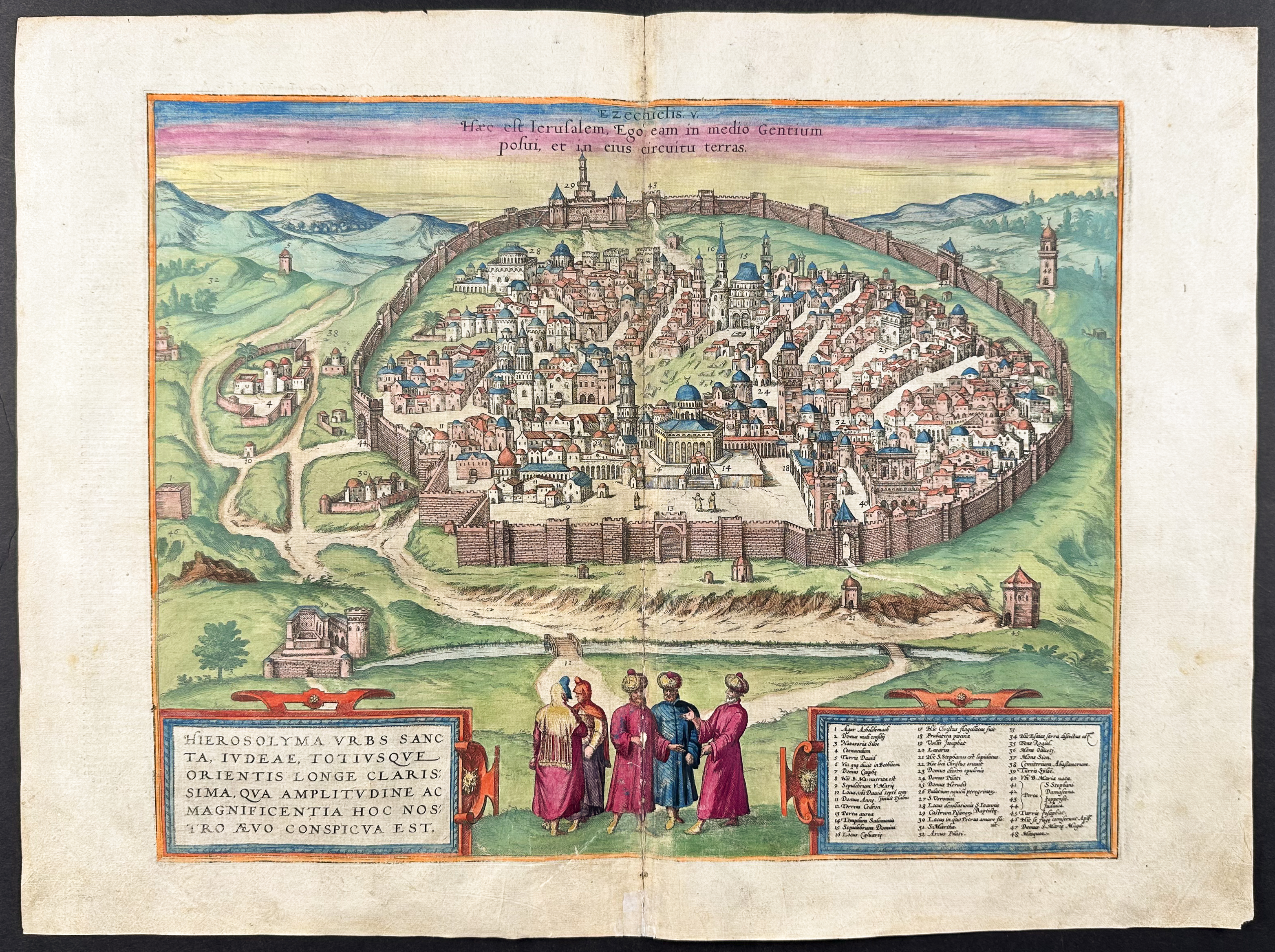 Braun & Hogenberg, pub. 1575 - View of Jerusalem, Israel
